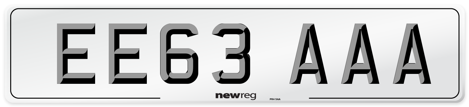 EE63 AAA Number Plate from New Reg